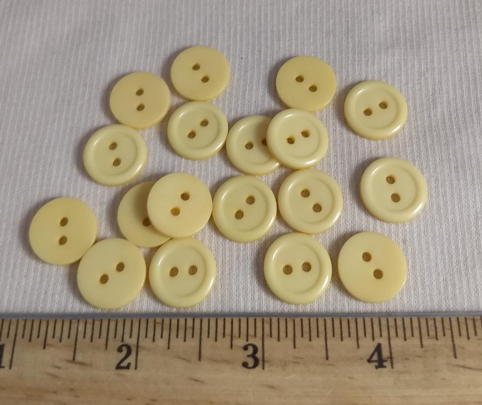 Button #Basic #P-Rim #2 Hole #Cream #Rim #Polyester #10pc