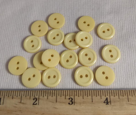 Button #Basic #P-Rim #2 Hole #Cream #Rim #Polyester #10pc