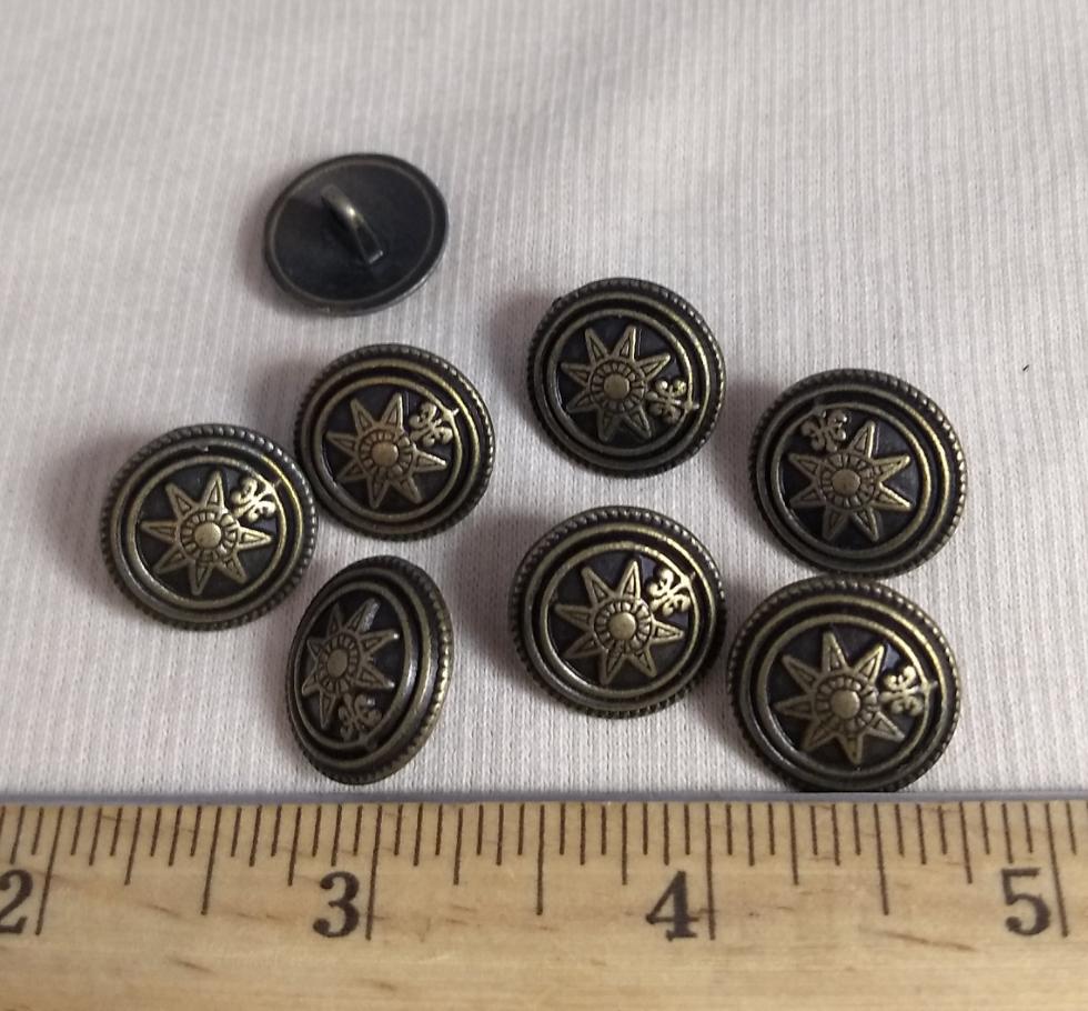 Button #6198 #Shank #Antique-Gold #Rim #Metal #10pc