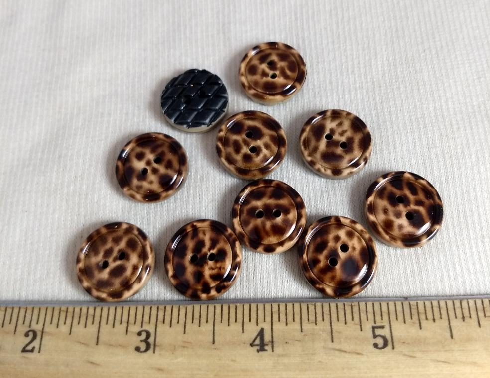 Button #KLS067-2 #2 Hole #Rim #Animal #Nylon #10pc