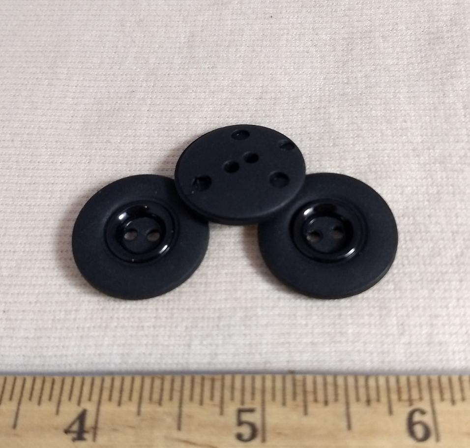 Button #9163 #2 Hole #Black #Nylon #10pc