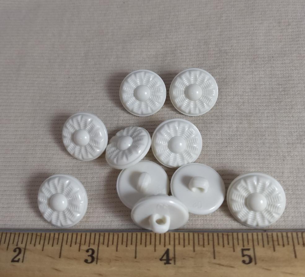 Button #1794 #Shank #White #Nylon #10Pc