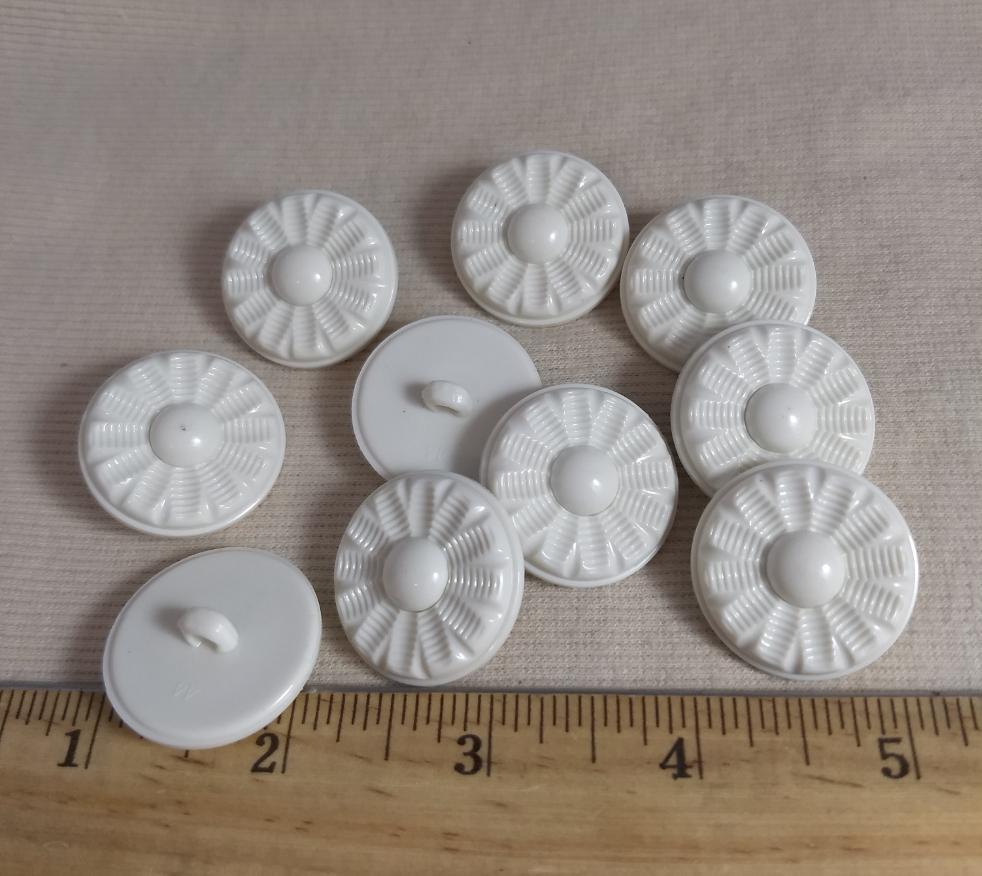 Button #1794 #Shank #White #Nylon #10Pc