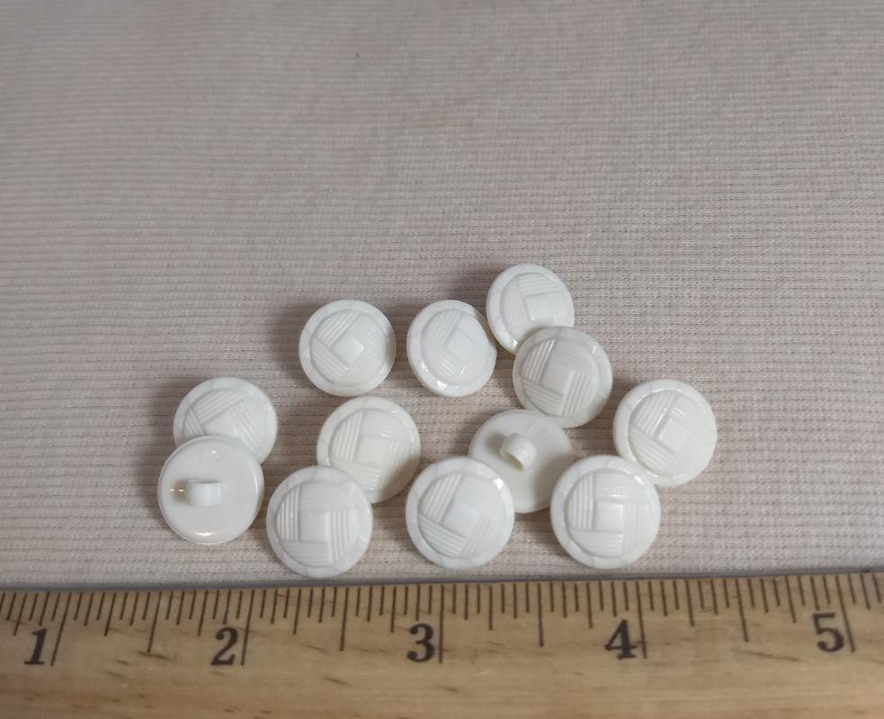 Button #1786 #Shank #White #Nylon #10Pc