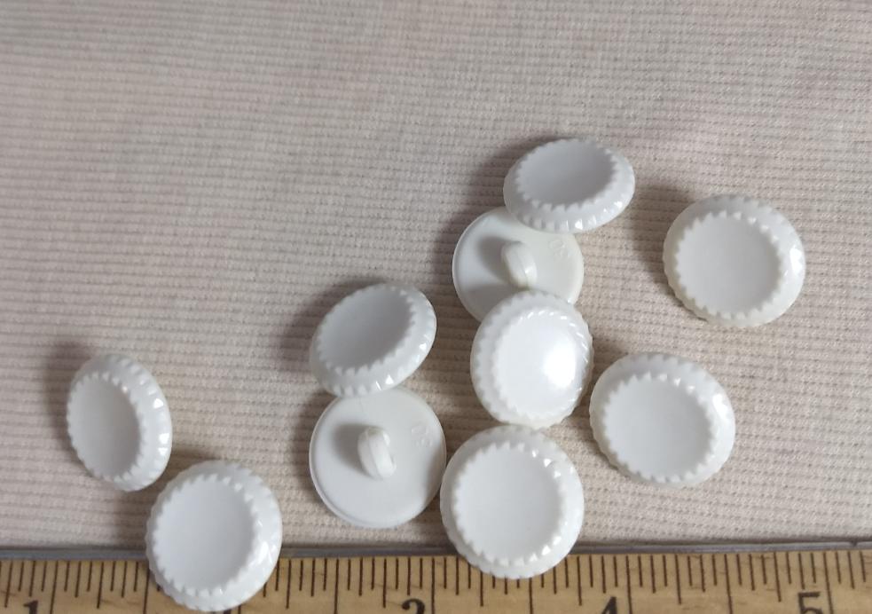Button #1799 #Shank #White #Nylon #10Pc