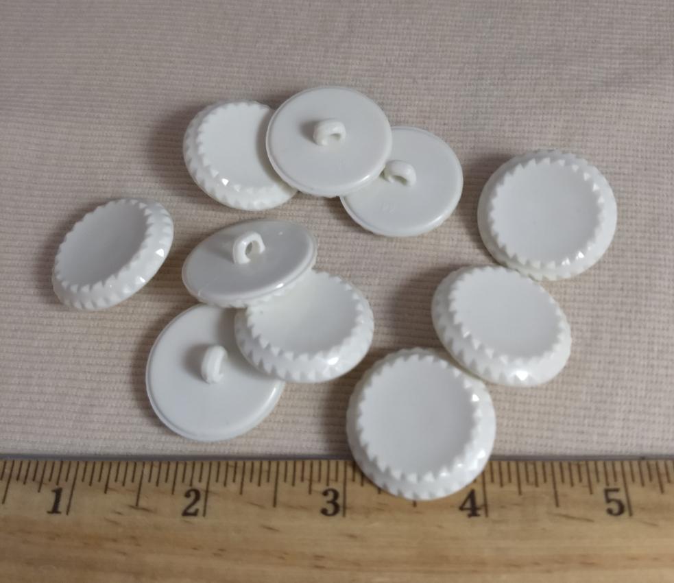 Button #1799 #Shank #White #Nylon #10Pc
