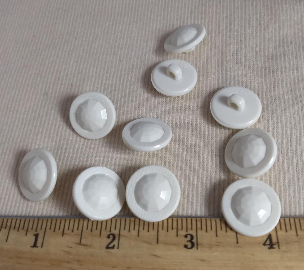 Button #1798 #Shank #White #Nylon #Rim #10pc