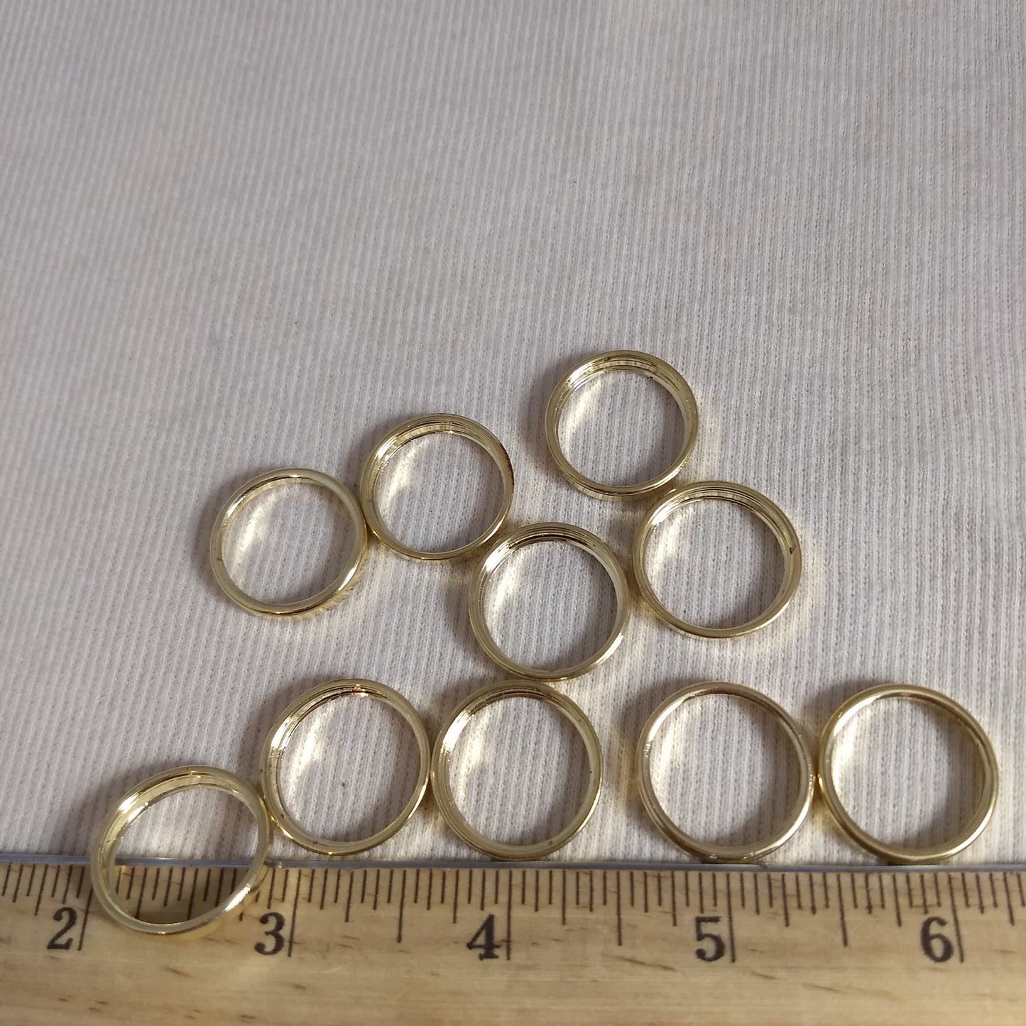 Ring #3902 #Gold #21mm #Round #ABS #10pc