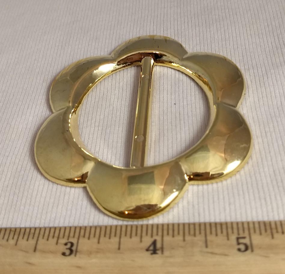 Buckle #1473 #Gold #Flower Center-Bar# Abs #1pc