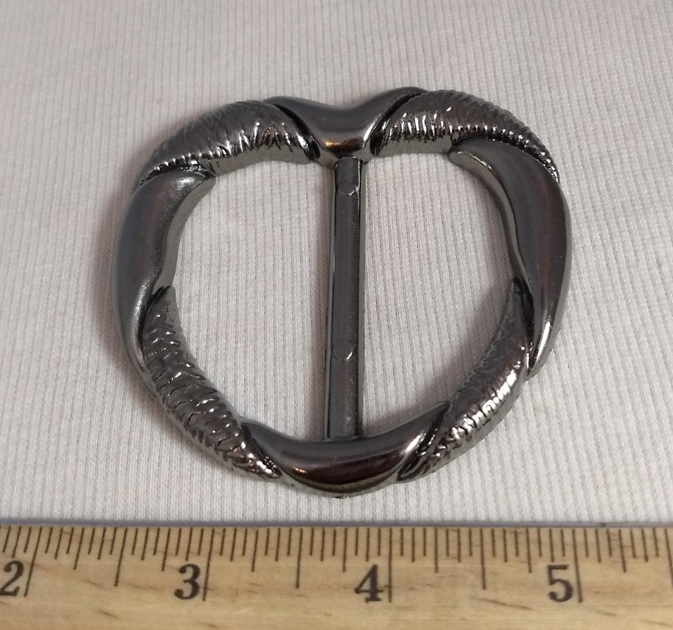 Buckle #Heart #Antique-Silver #Center-Bar #Abs #1pc