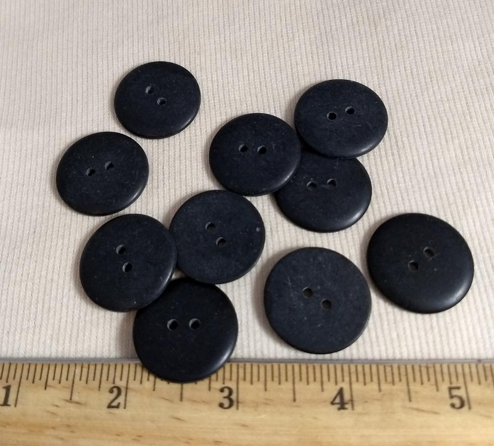 Button #P-Dome #2 Hole #Black #Basic #Polyester #10pc
