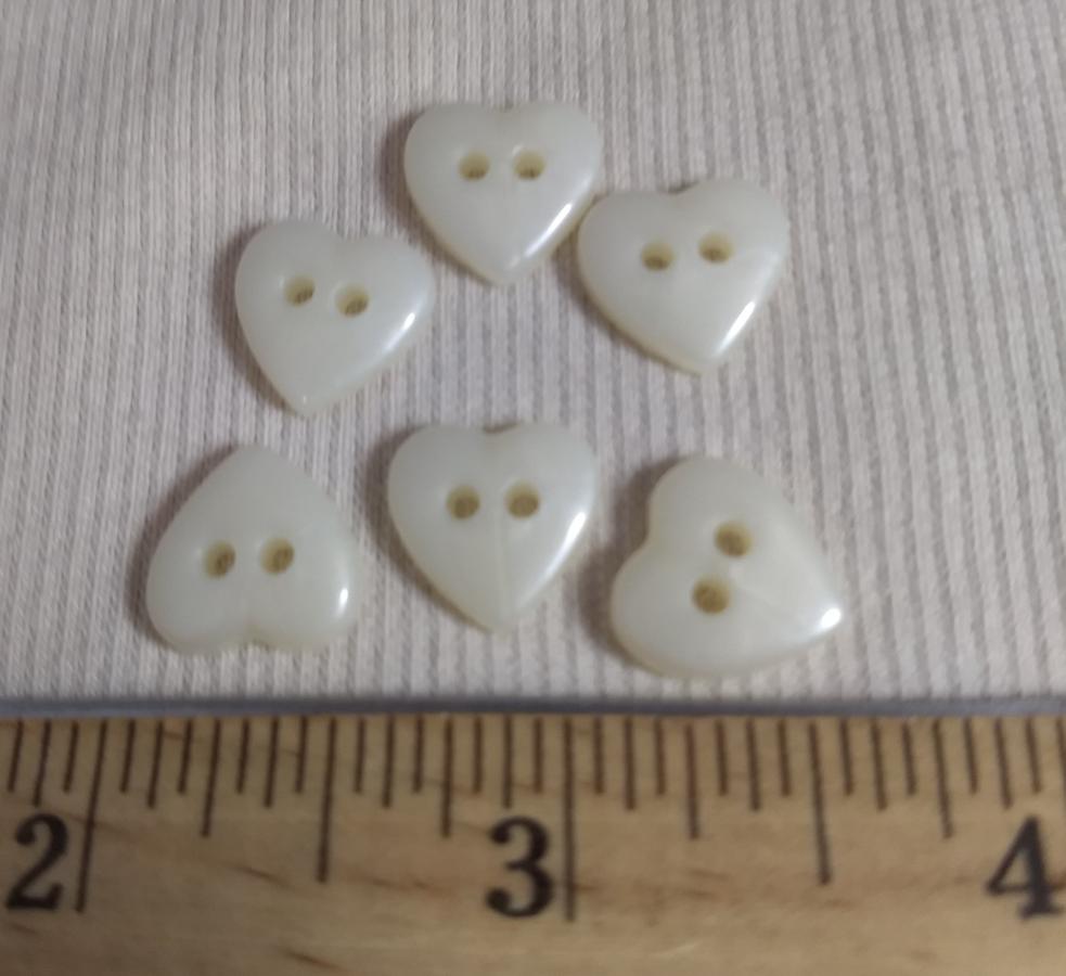 Button #KU225 #2 Hole #Pearl #Heart #Nylon #10pc