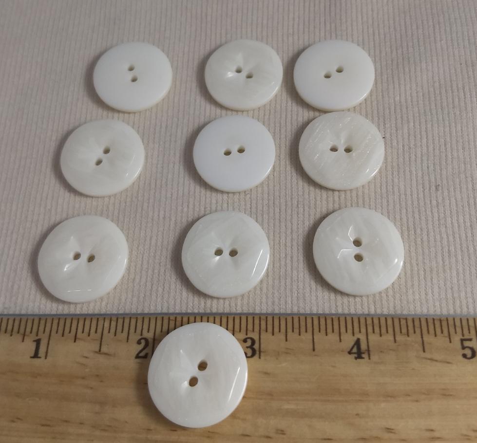 Button #98047 #2 Hole #White #Nylon #10pc