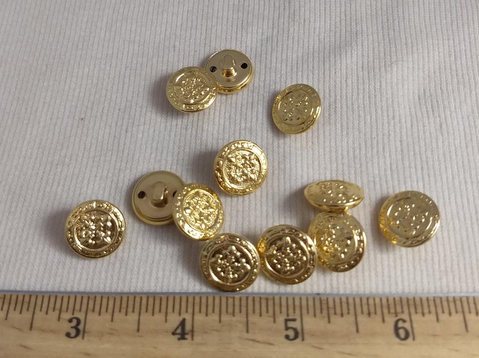 Button #1500 #Shank #Gold #ABS #Rim #10pc
