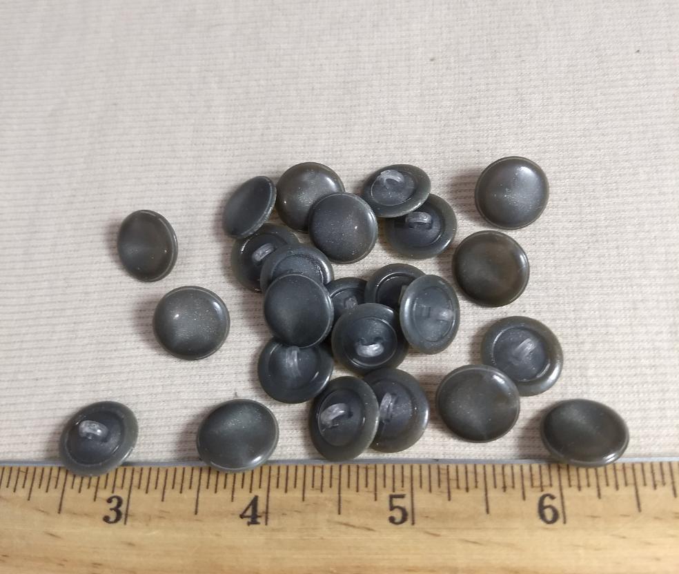 Button #333 #Shank #Grey #Dome #Abs #Plastic #10pc