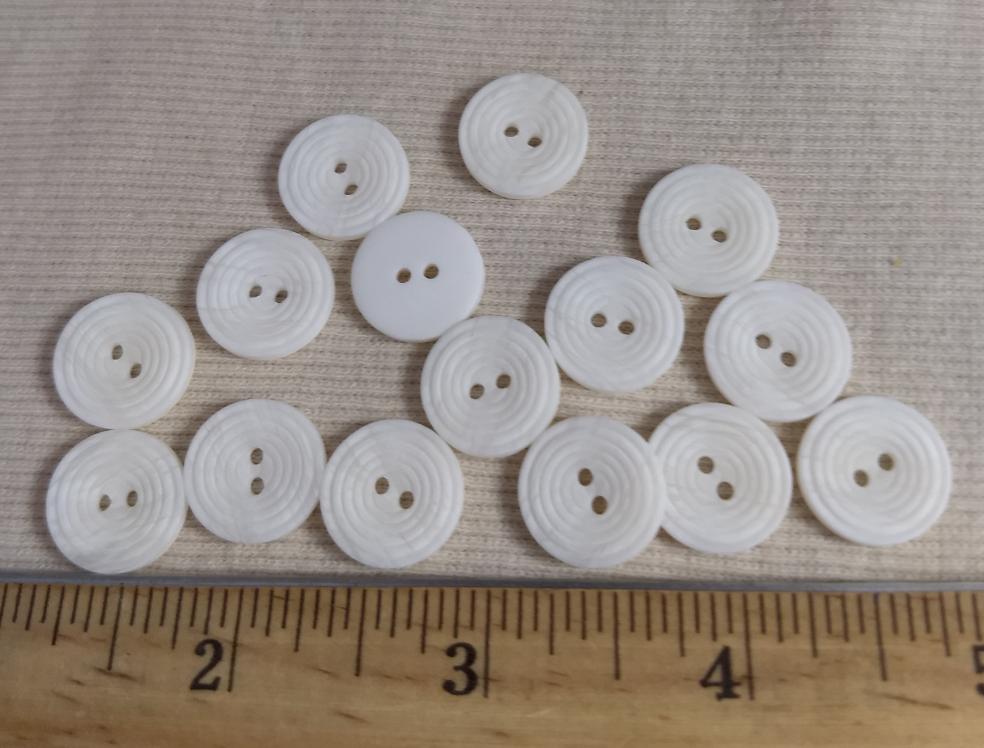 Button #C3037 #2 Hole #White #Polyester #10pc