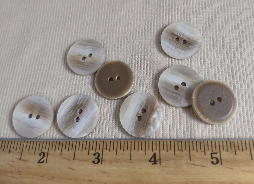 Button #23611 #2 Hole #White #Abs #10pc