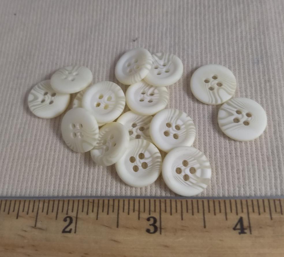 Button #4802 #4-Hole #Cream #Rim #Polyester #10pc