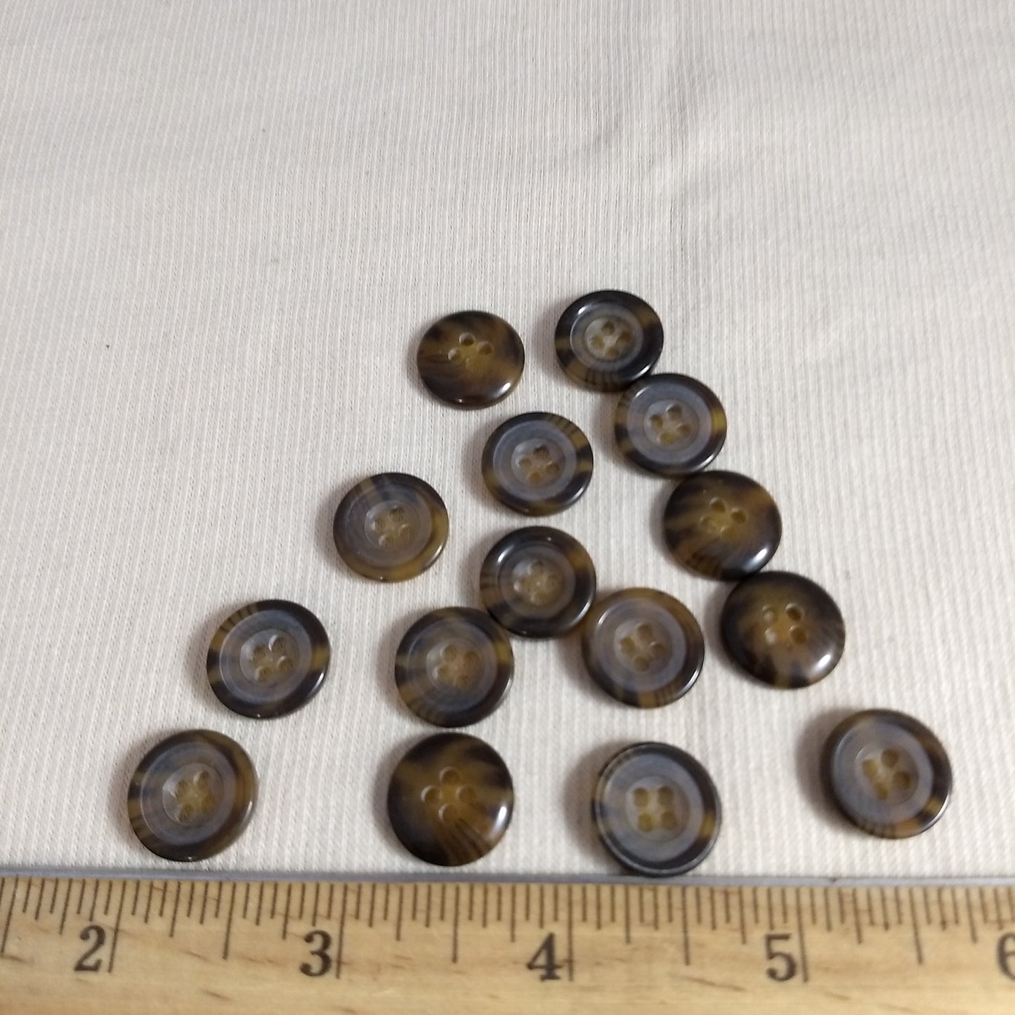 Button #T-90-2 #4 Hole #Brown #Rim #Imitation #Horn #Polyester #10pc