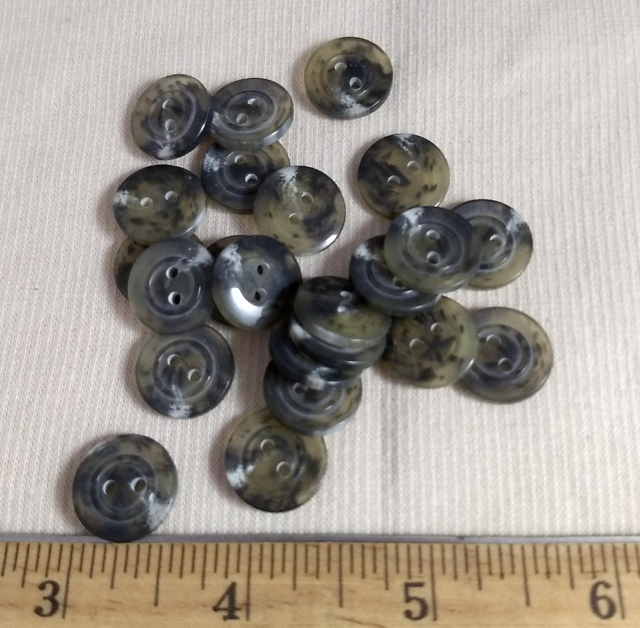 Button #96005-3 #2 Hole #Green #Rim #Imitation #Horn #Polyester #10pc
