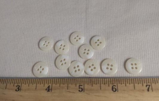 Button #Basic #3495 #4 Hole #Cream #Polyester #10pc