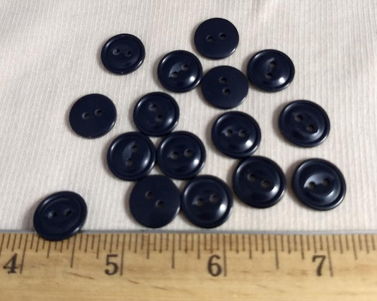 Button #Basic #Fisheye #2 Hole #Black #Rim #Polyester #10pc