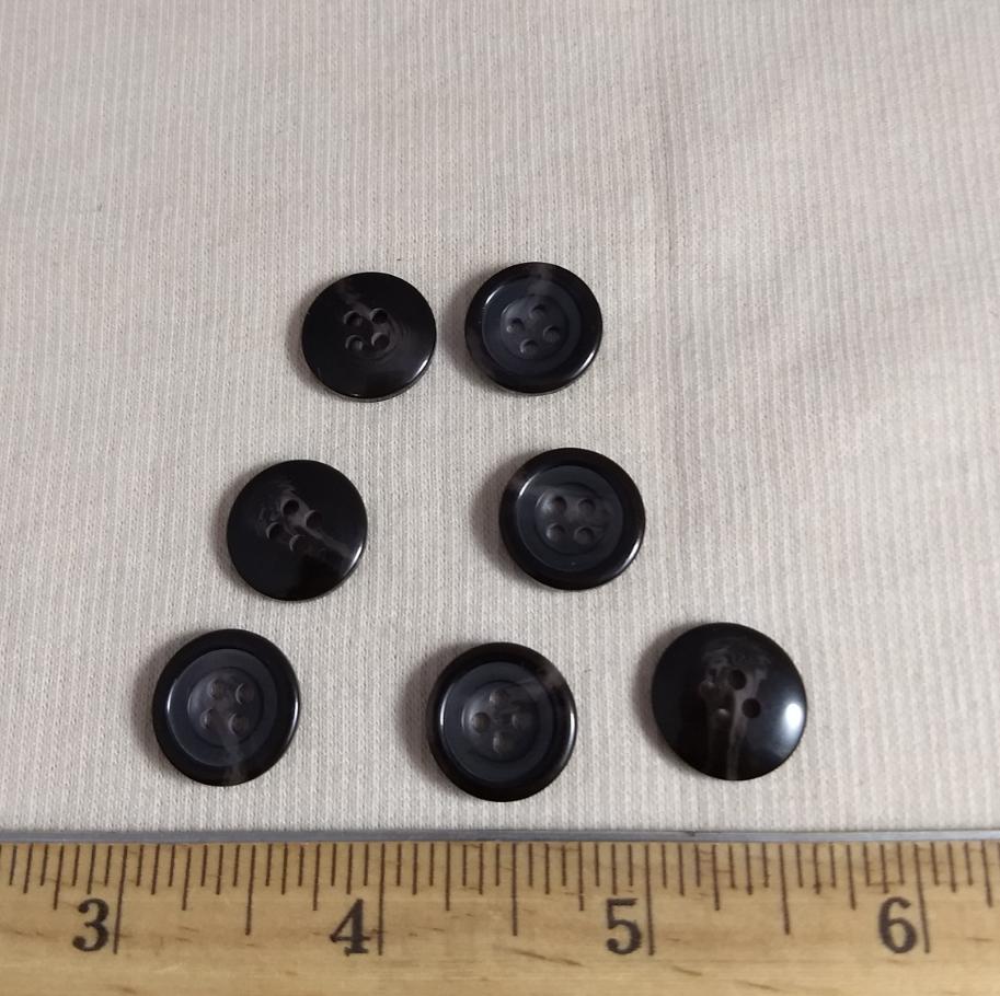 Button #T-90 #4 Hole #Brown #Horn #Rim #Polyester #10pc