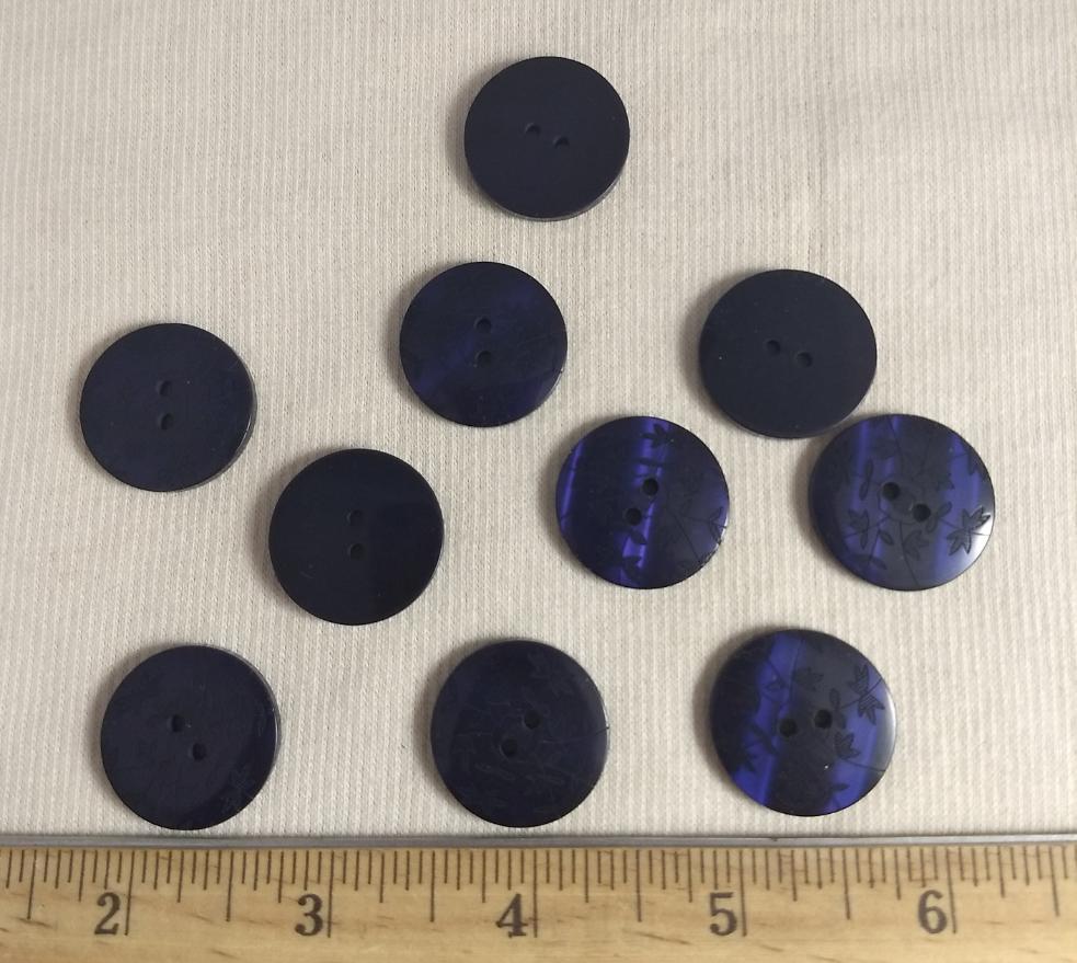Button #1308 #2 Hole #Purple #Flower #Polyester #10pc