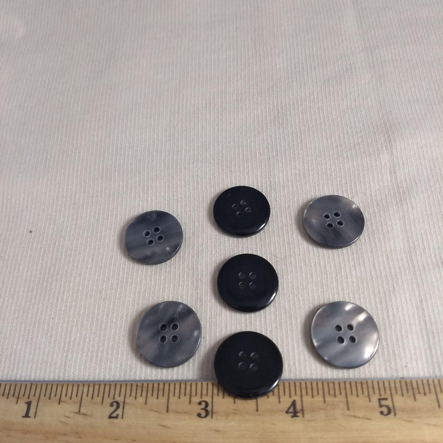 Button #4370 #4 Hole #Grey #Polyester #10pc
