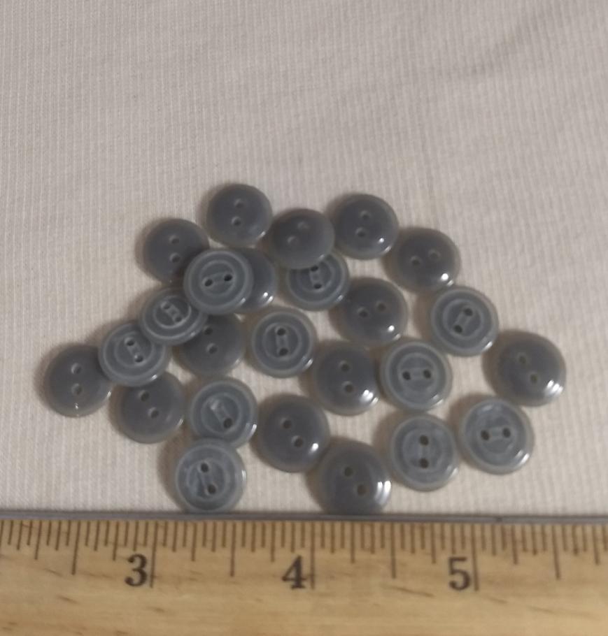 Button #29506 #HS9506 #2 Hole #Grey #Rim #Polyester #10pc