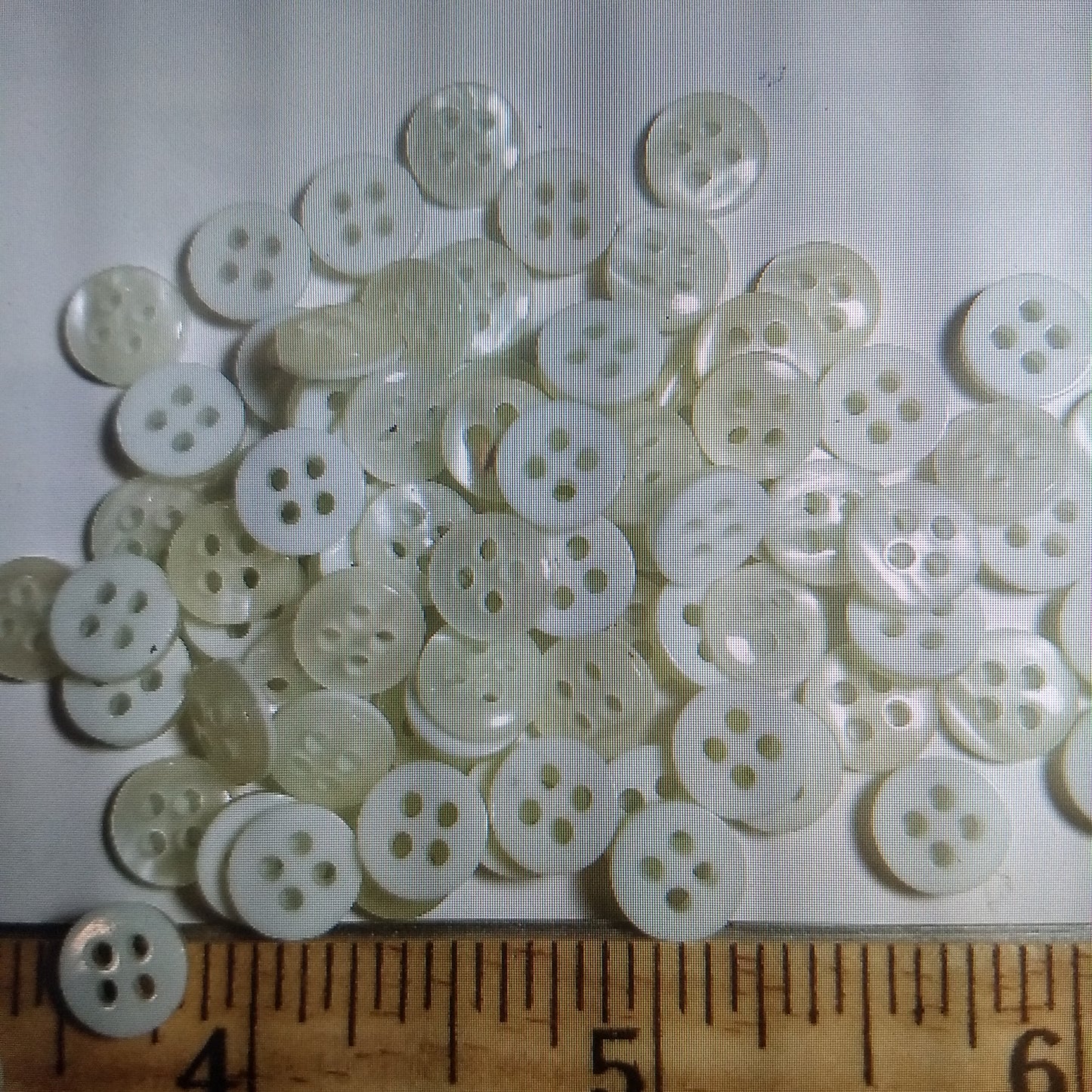 Button #Basic #58 #4 Hole #White #Polyester #10pc