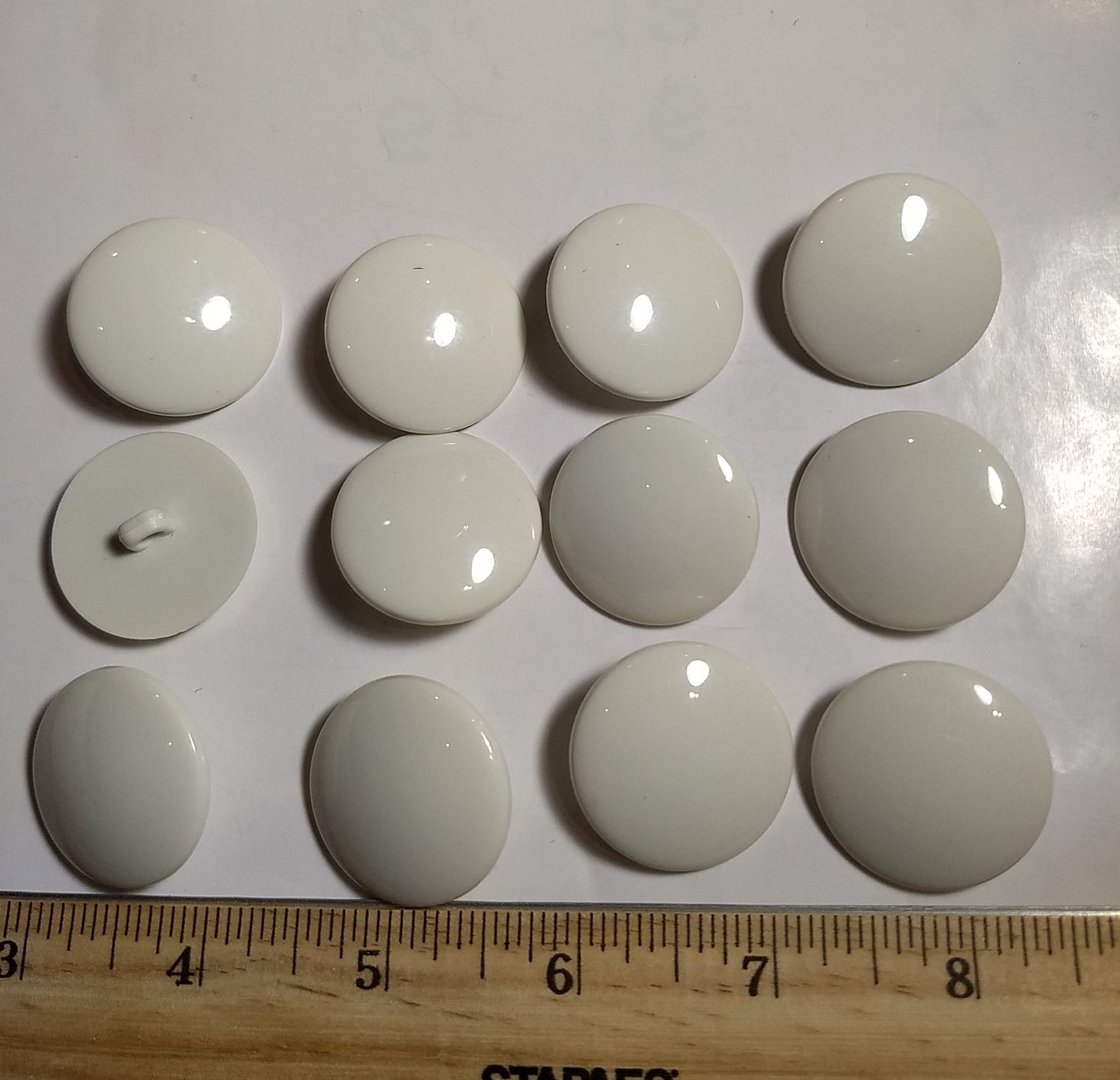 Button #JS3078 #Shank #White #Dome #Nylon #10pc