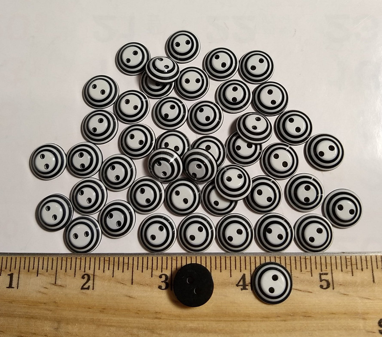 Button EMS#461 #2 Hole #White #Rim #Polyester #10pc