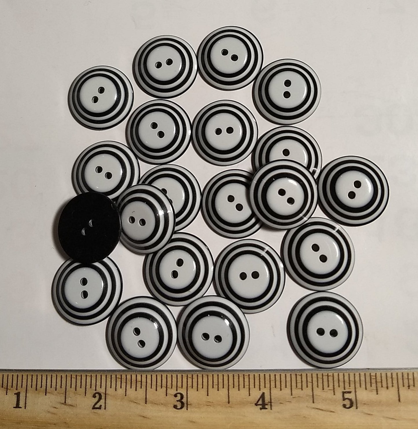 Button EMS#461 #2 Hole #White #Rim #Polyester #10pc