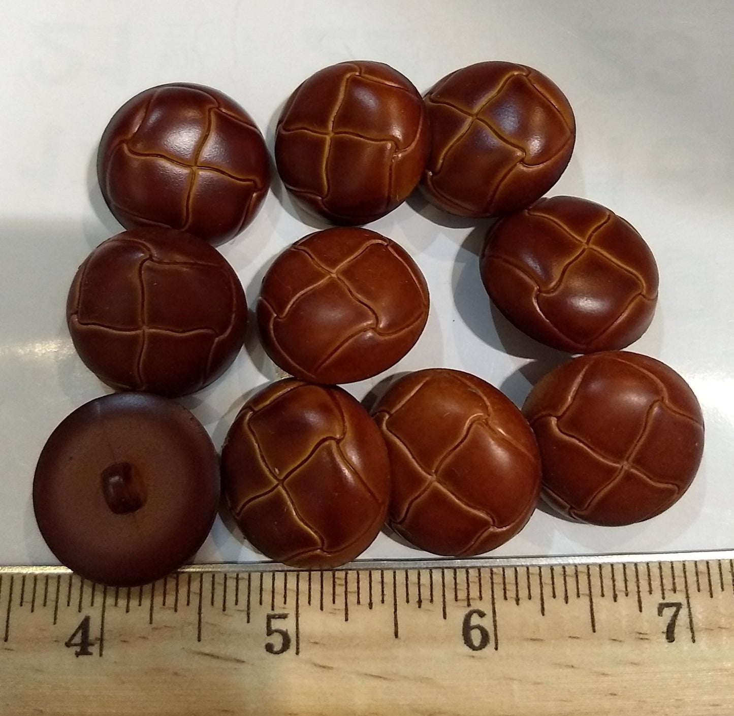 Button #KE077 #Shank #Brown #Imitation #Leather #Abs #10pc