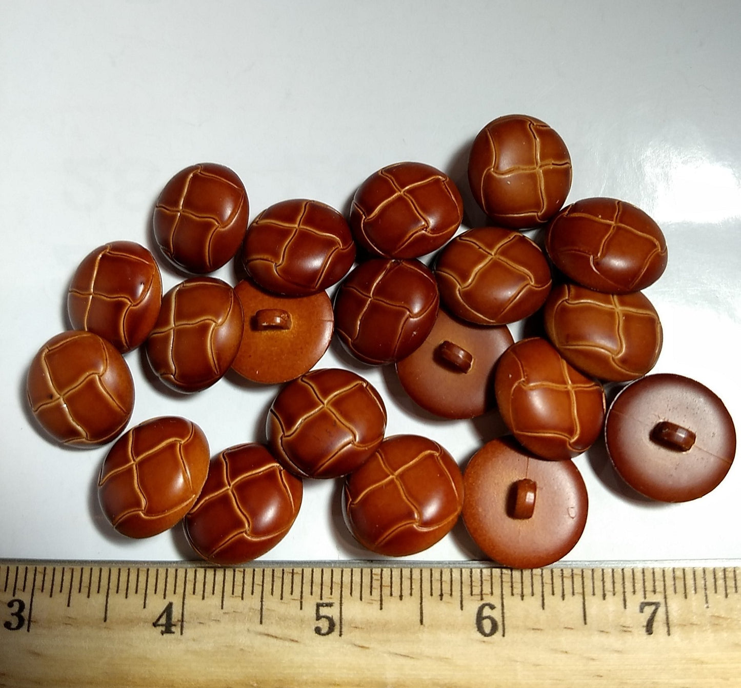 Button #KE077 #Shank #Brown #Imitation #Leather #Abs #10pc