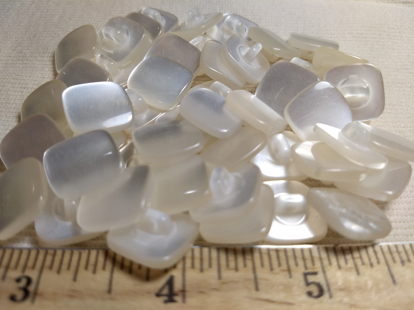 Button #Square #Shank #Pearl #Polyester #10pc