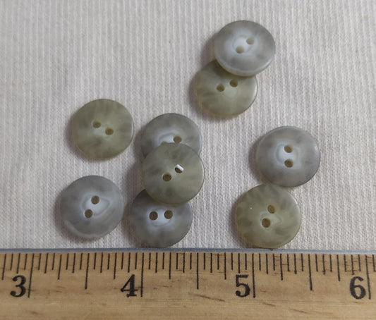 Button #2197 #2 Hole #Grey Imitation #Horn #Polyester #10pc