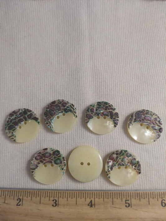 Button #1490 #2 Hole #Cream #Polyester #10pc