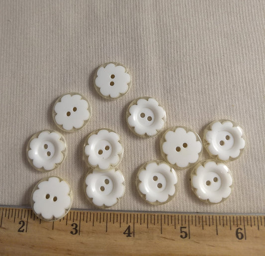 Button #98120 #2 Hole #Flower #Polyester #10pc