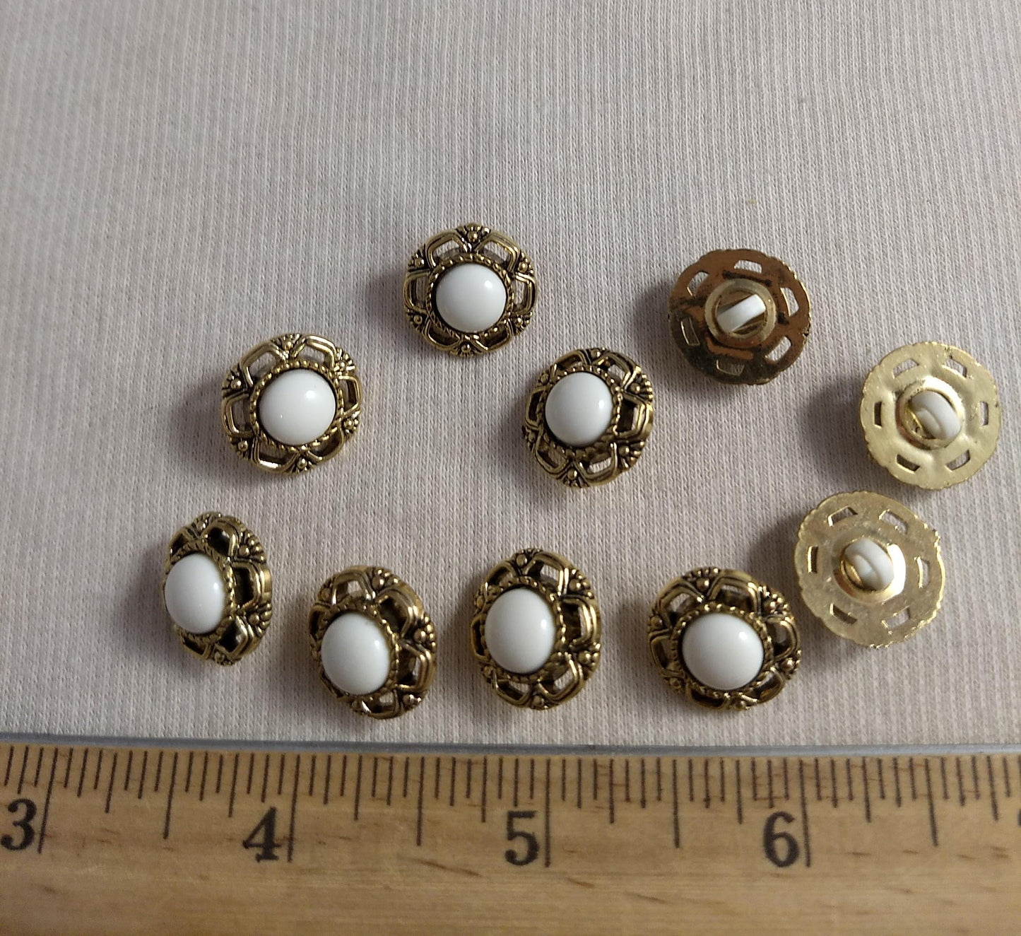 Button #81891 #Gold #Rim #ABS #10pc