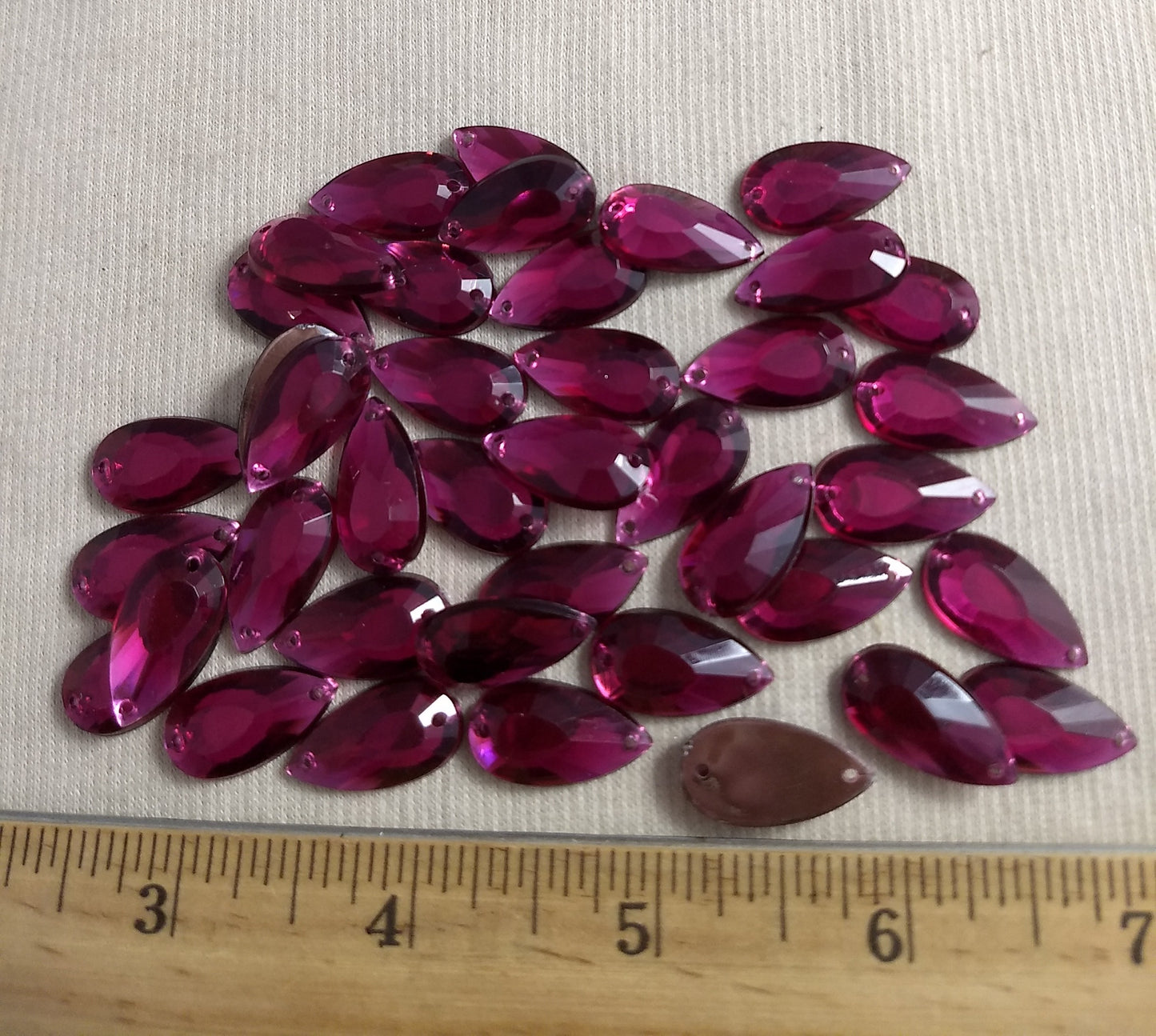 Bead #XFFZ2011 #2-Hole #Wine #Tear-Drop #Acrylic-Stone #40pc