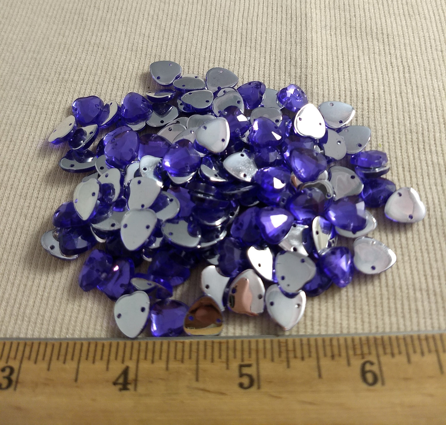 Bead XFFZ1011 #2-Hole #Purple #Heart #Acrylic-Stone #100pc