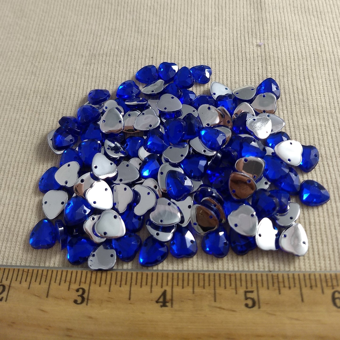 Bead XFFZ1011 #2-Hole #Blue #Heart #Acrylic-Stone #100pc