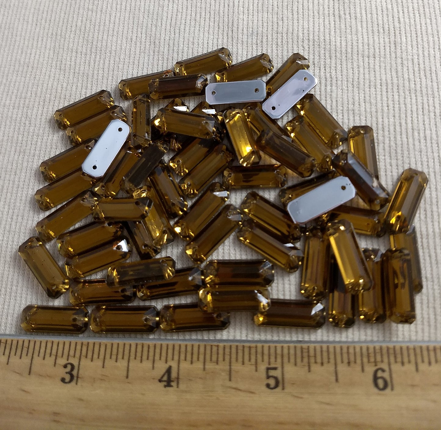 Bead #XFFZ719 #2-Hole #Brown #Rectangle #Acrylic-Stone #60pc