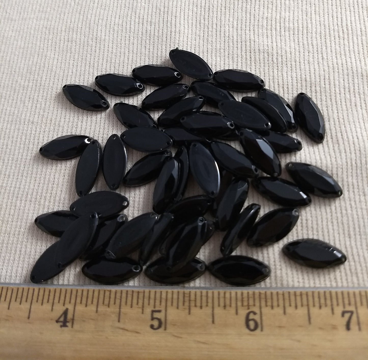 Bead #XFFZ168 #2-Hole #Black #Horse-Eye #Acrylic-Stone #60pc