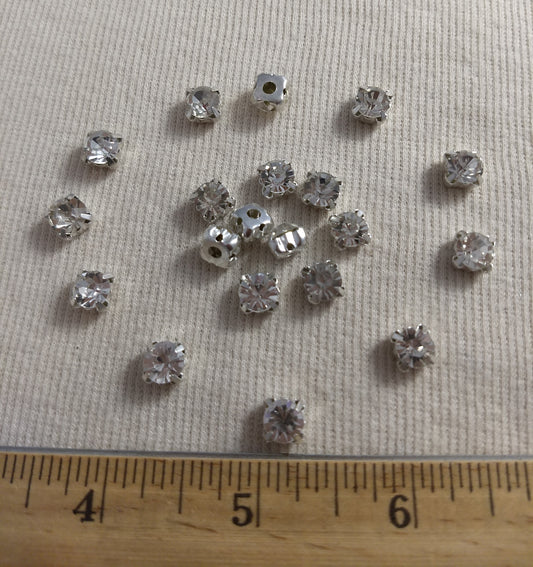 Bead #Clear #Metal-Base #4-Prong #Grade-A #Rhinestone #144pc