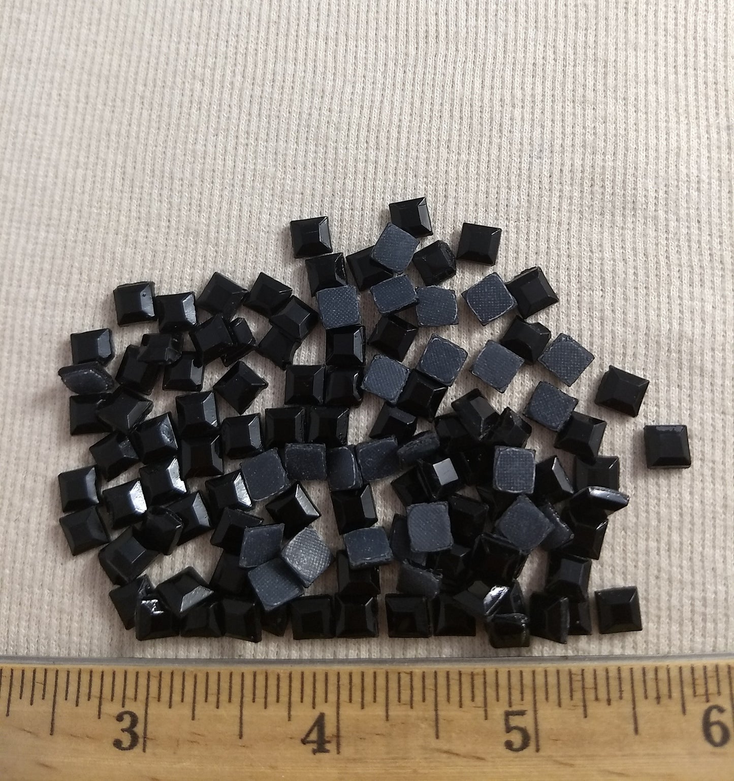 Bead #Rhinestone #XFFZ06 #Black #Square #Grade-A #144pc