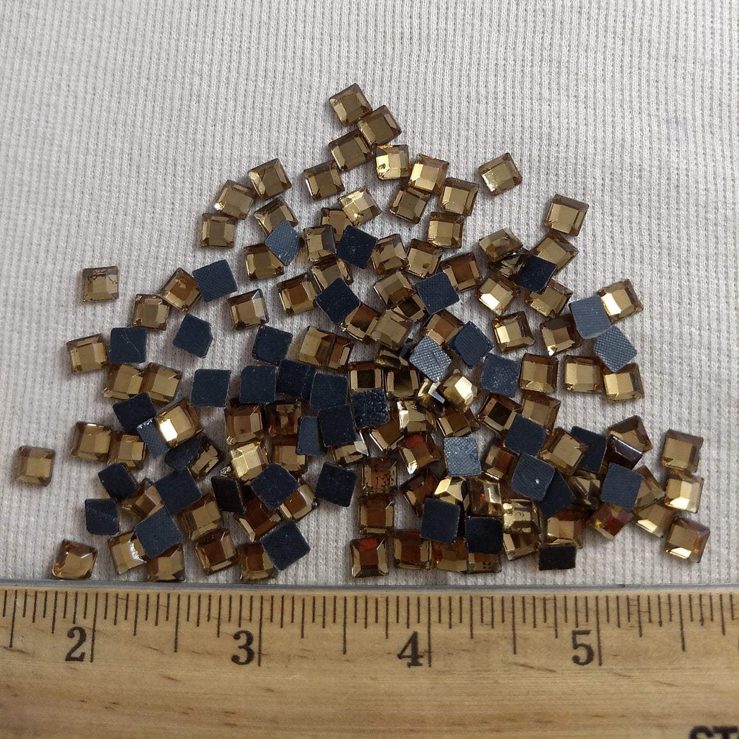 Bead #Rhinestone #XFFZ06 #Champagne #Square #Grade-A #144pc