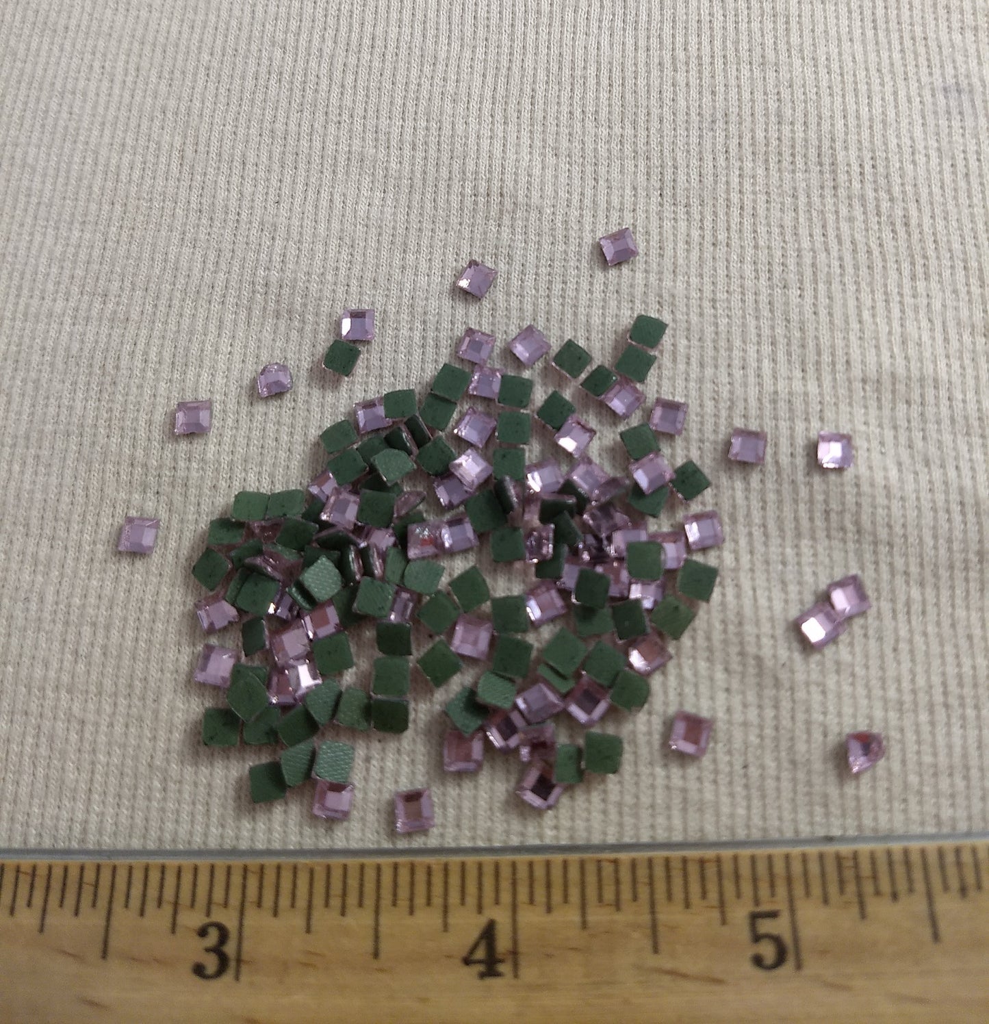 Bead #Rhinestone #XFFZ04  #005 #Pink #Square #Grade-A #144pc